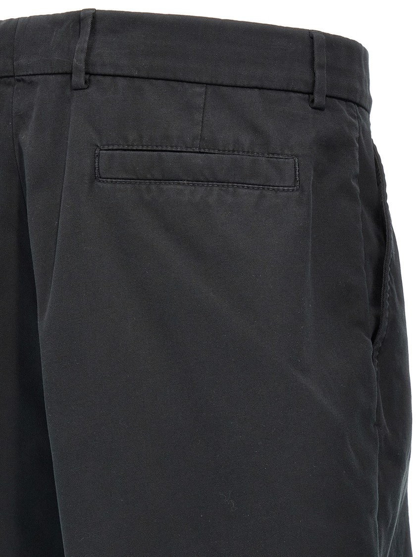Brunello Cucinelli Garment-dyed Cotton Bermuda Shorts In Black
