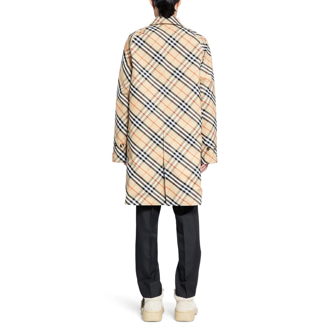 Burberry Reversible Gabardine Car Coat With Raglan Sleeves