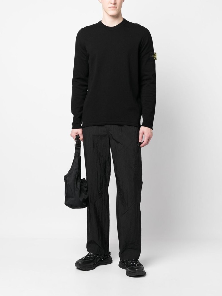 Shop Stone Island Relaxed Fit Long-sleeved Top In Black