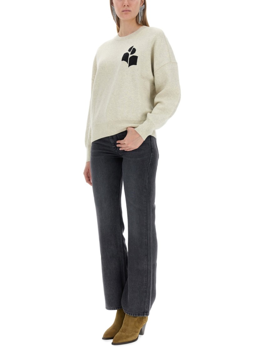 Isabel Marant Étoile Isabel Marant Etoile Marisans Sweater With Logo Intarsia In Grey