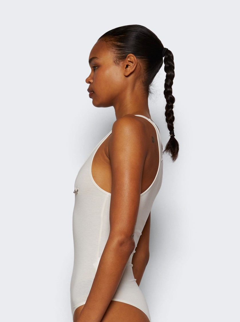 Mugler Pierced Bodysuit - Snow In Neutrals