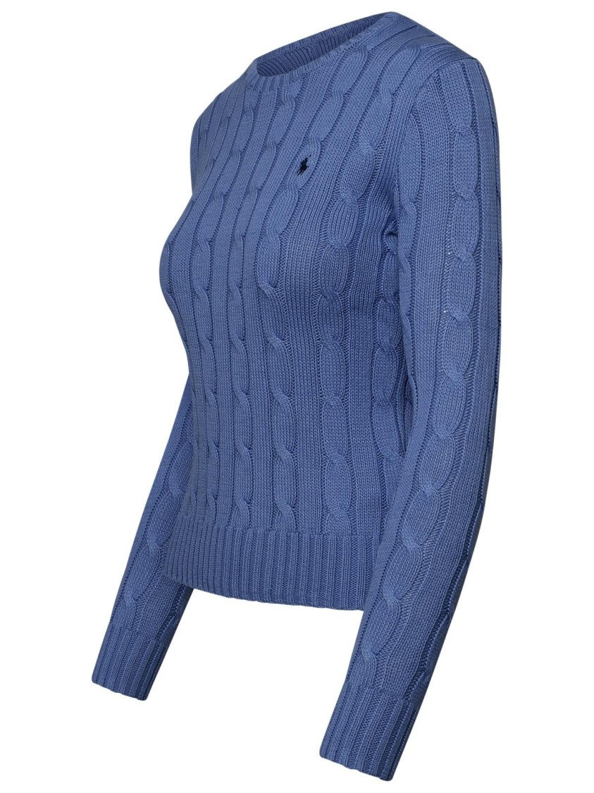 Polo Ralph Lauren Lavender Cotton Sweater In Blue