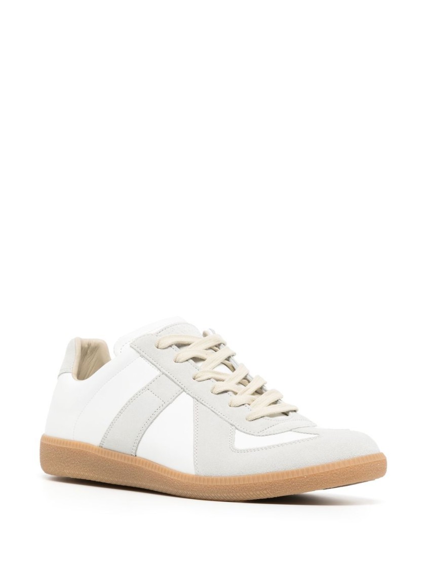Shop Maison Margiela White Leather Sneakers