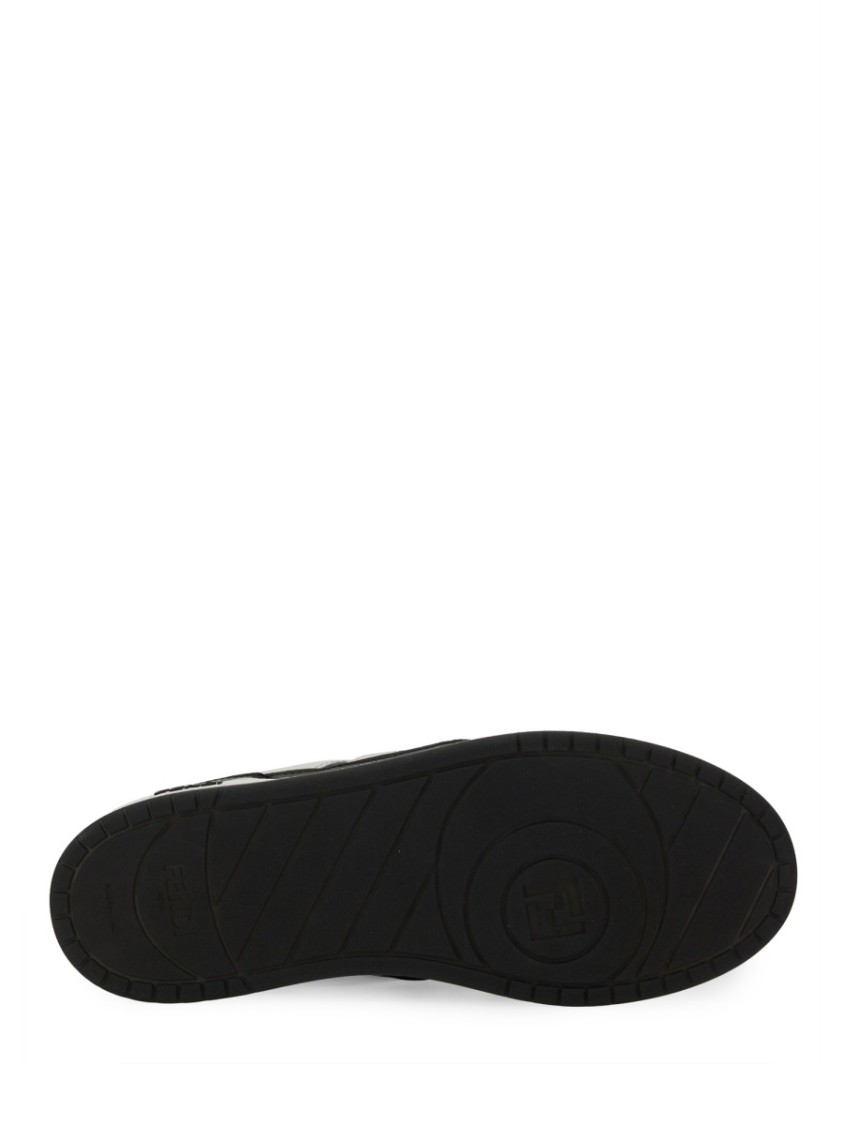 Fendi Leather Sneakers With Ff Lateral Logo In Multi