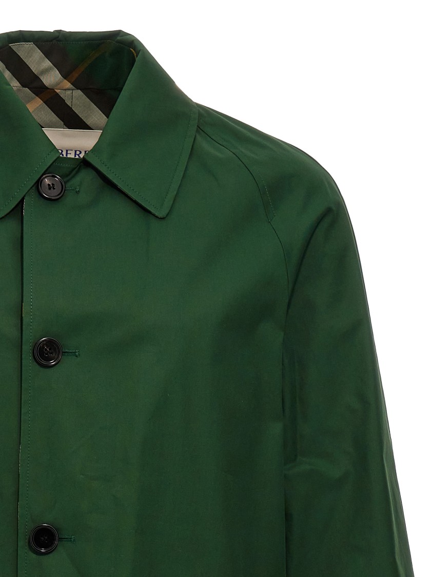 Burberry Reversible Gabardine Overcoat Long Sleeves In Multi