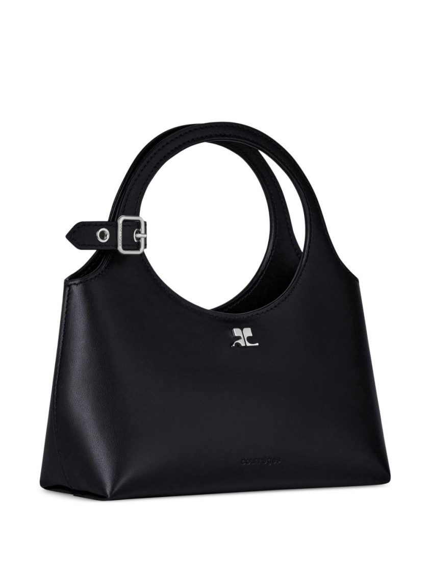 Courrèges Sleek Black Handbag With Adjustable Strap
