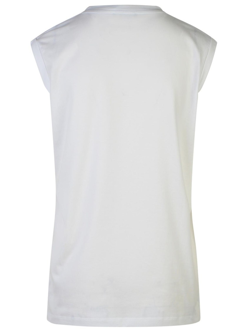 Shop Balmain White Cotton Tank Top