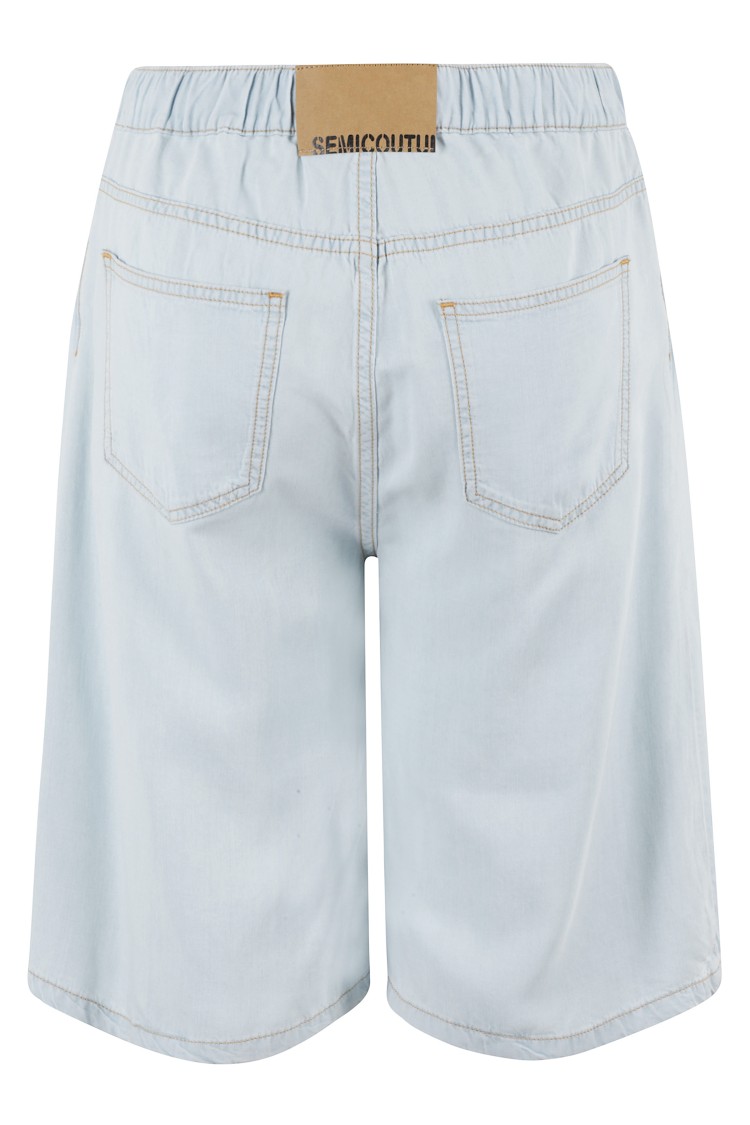 Shop Semicouture Semi Couture Sky Blue Semi Couture Bermuda Shorts