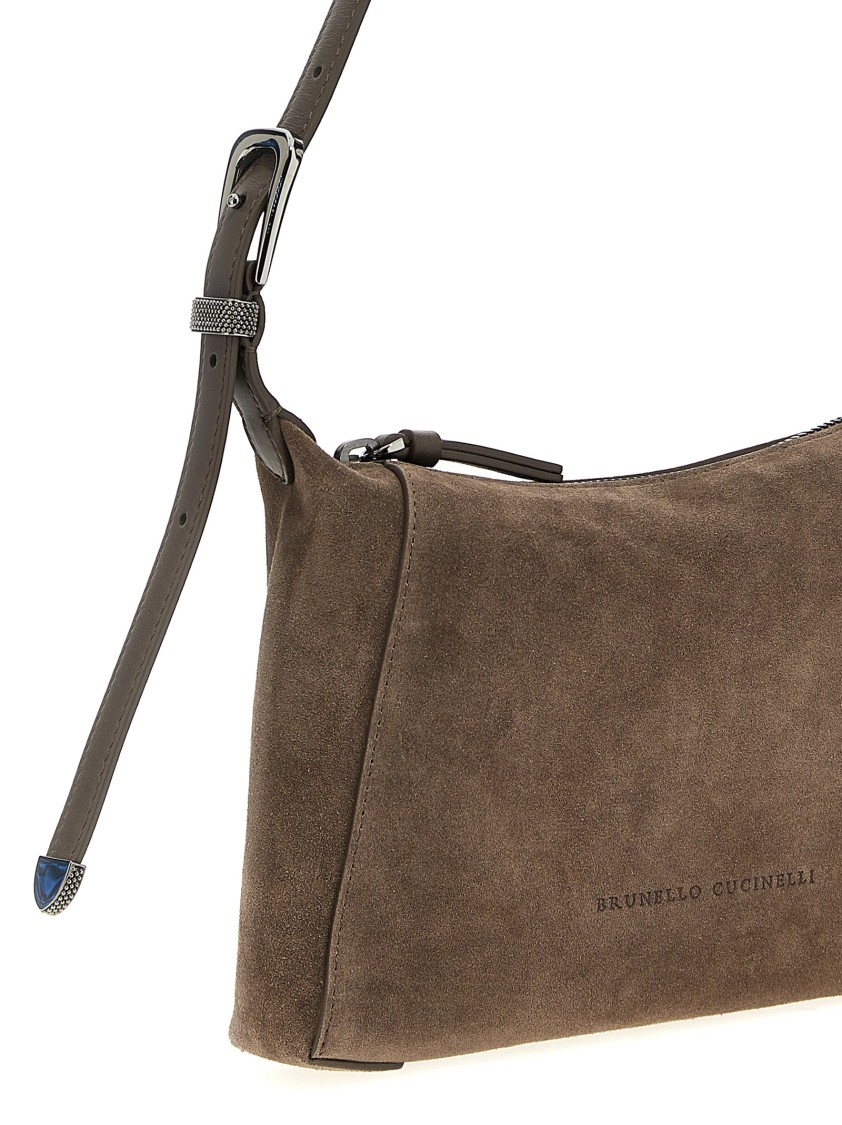Brunello Cucinelli Suede Bc Duo Bag With Shiny Details
