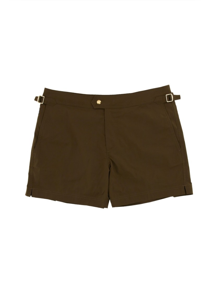 TOM FORD TOM FORD TAILORED BROWN SWIMSUIT WITH ADJUSTABLE STRAPS