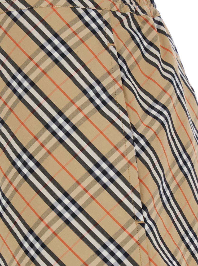Shop Burberry Beige Check Shorts In Neutrals