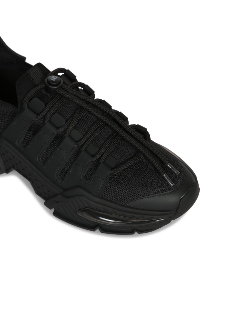 Dolce & Gabbana Black Sneakers With Chunky Sole And Breathable Upper In Black