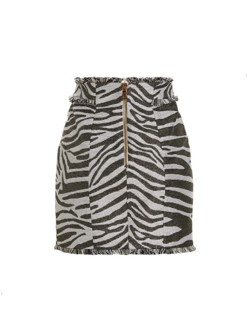 Balmain Lurex Zebra Skirts Multicolor In Black