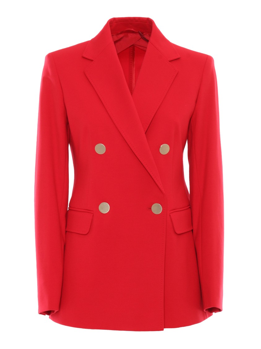 Max Mara Tailored Double-breasted Jersey Jacket With Gold-tone Buttons