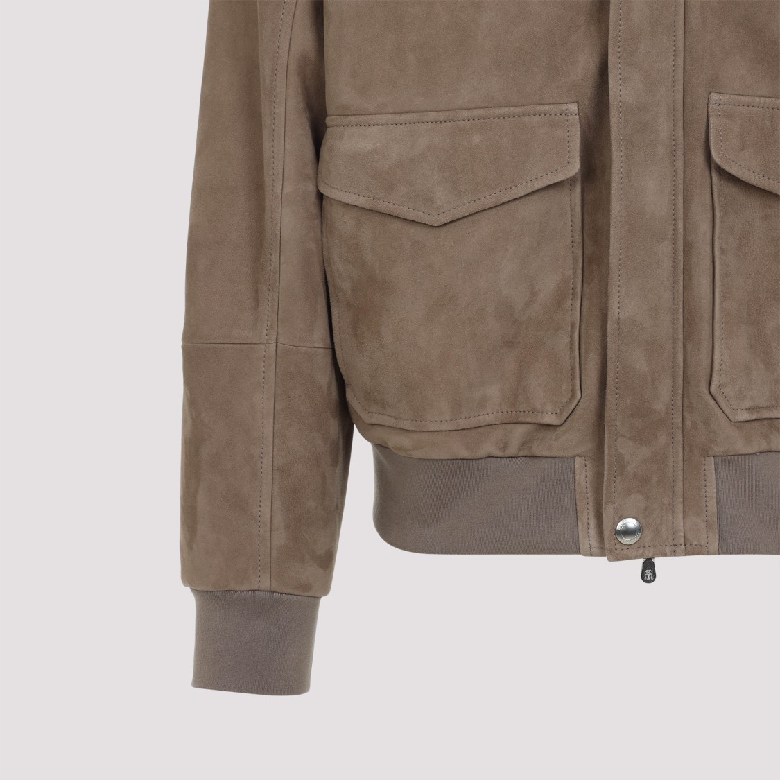 Brunello Cucinelli Leather Bomber Jacket Men In Brown