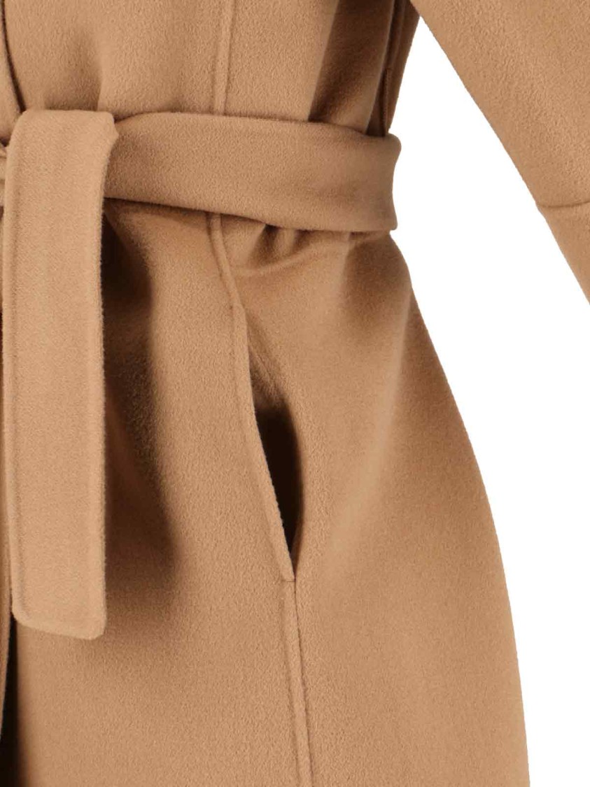 Max Mara Short Virgin Wool Coat With Classic Lapel In Multi