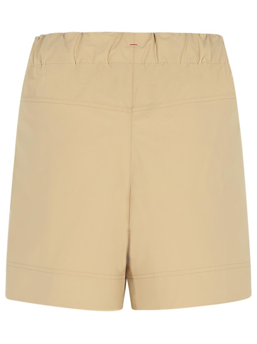 Moncler Shorts Elastic Waistband Side Pockets In Neutrals