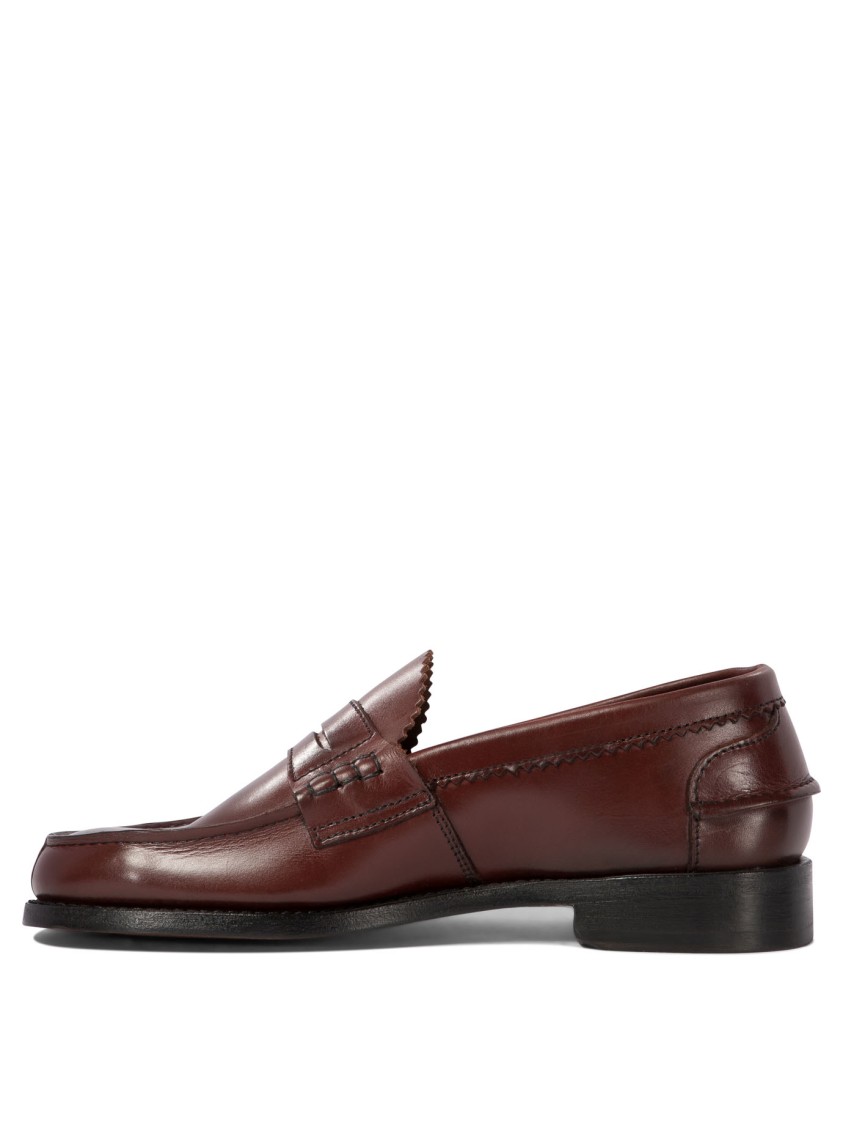 Saxone Of Scotland Arran Leather Loafers In Red