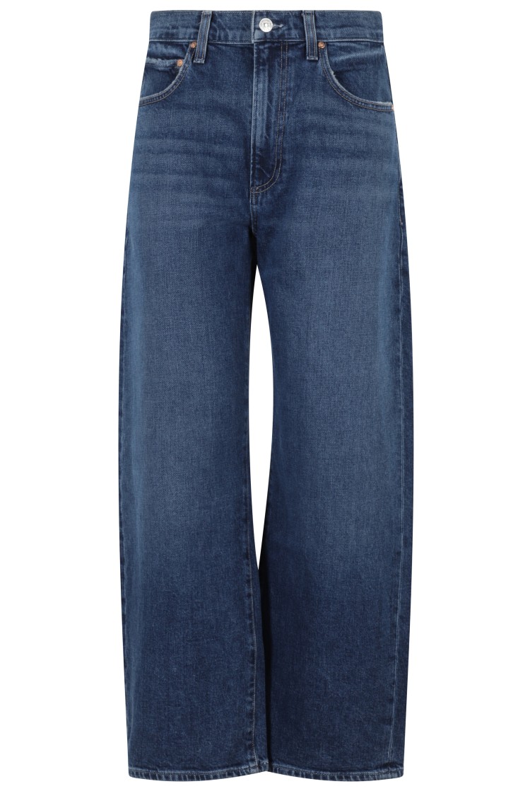 Paige High-waisted Barrel Leg Jeans In Blue