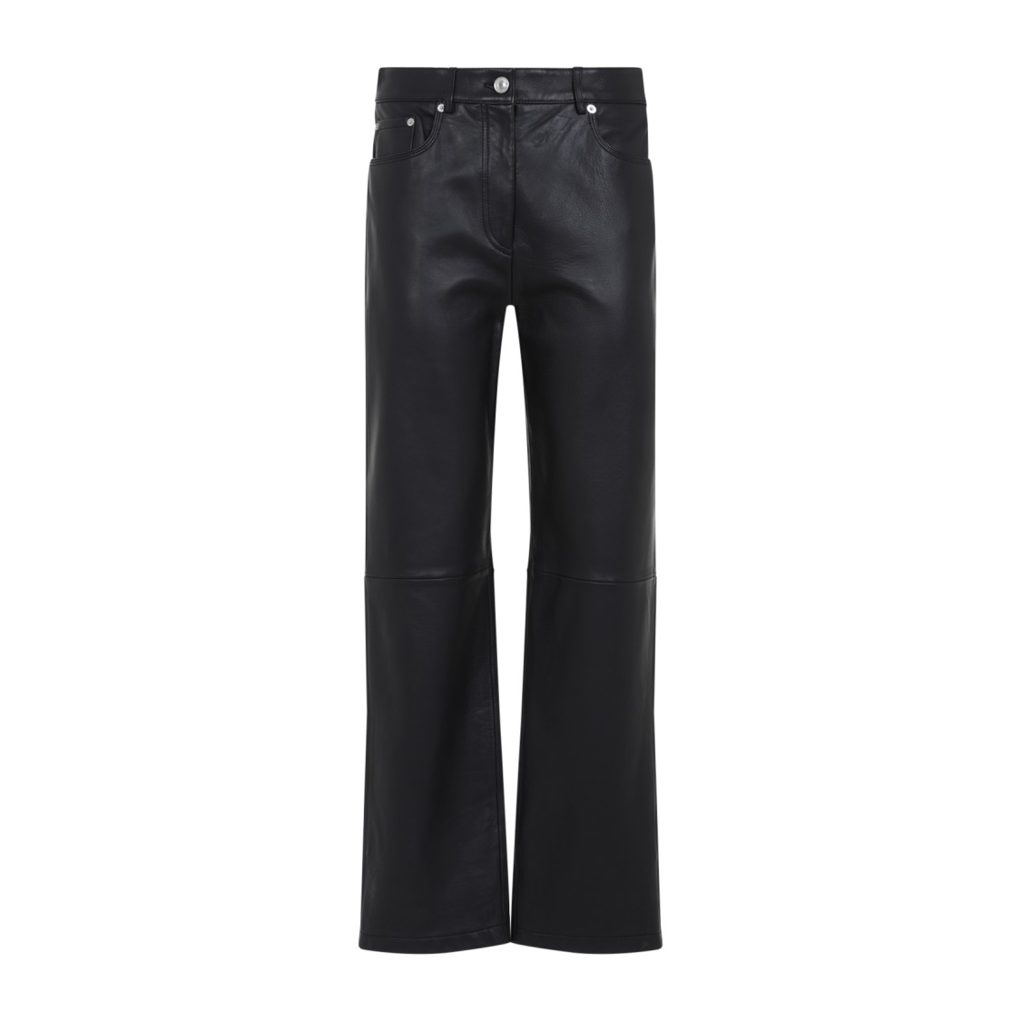 Sportmax Velo Black Leather Pants Straight | THE LIST