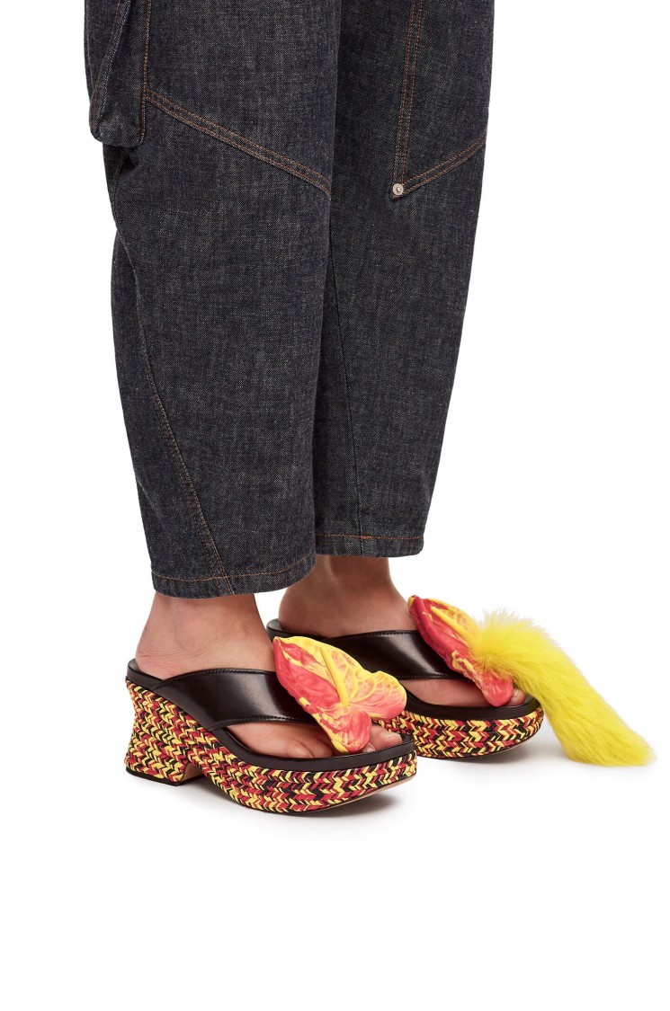 Shop Loewe Petal Flatform Sandal 90