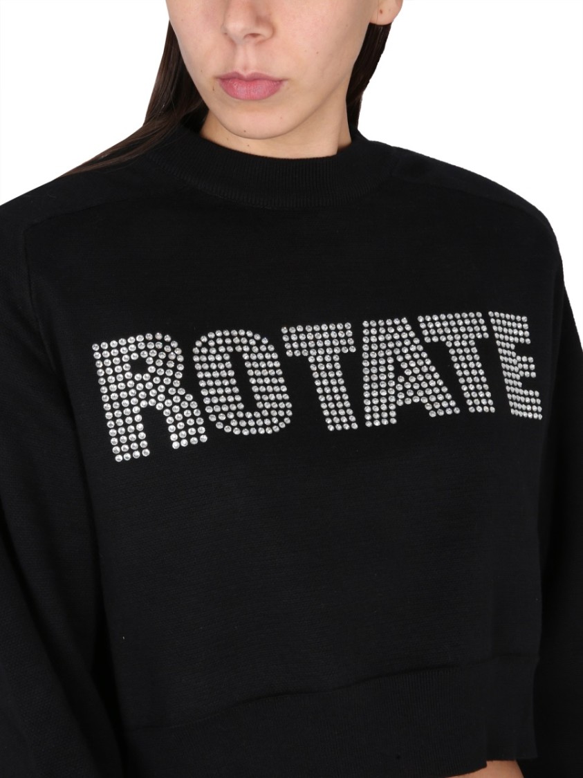 Rotate Birger Christensen Rotate Birgerchristensen Cropped Shirt With Logo