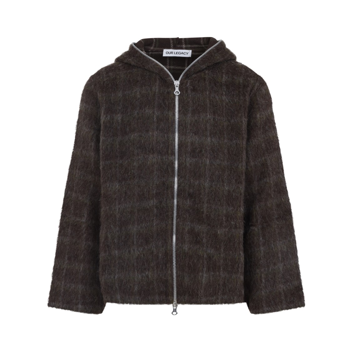 Our Legacy Check-pattern Wool-blend Sweatshirt In Gray