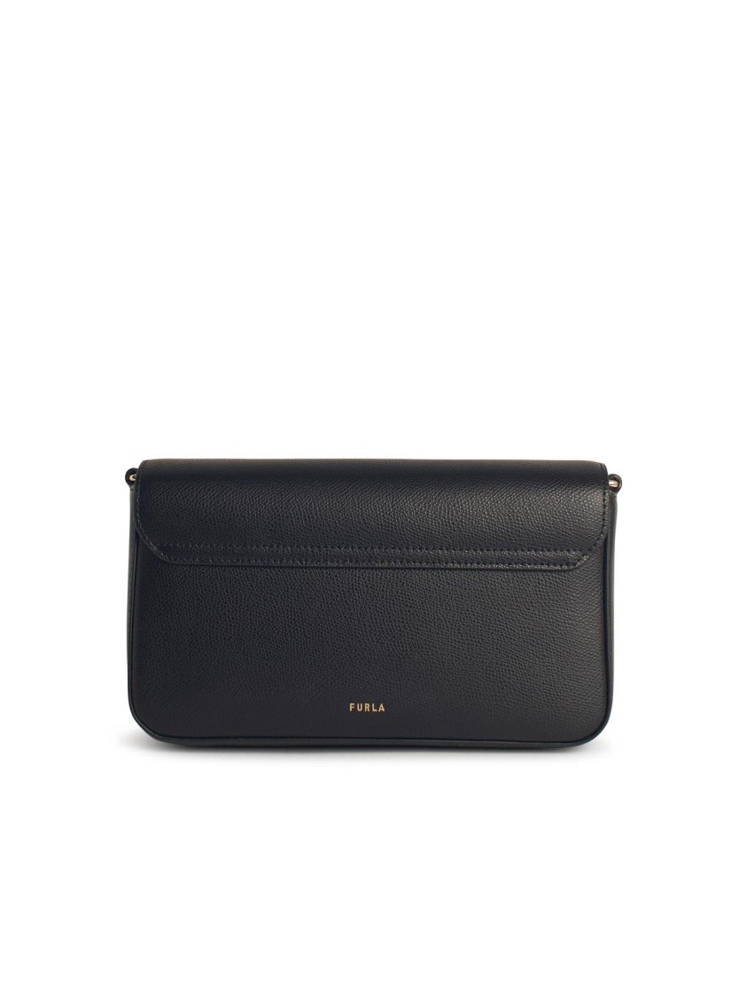 Shop Furla Iride' Small Black Leather Crossbody Bag