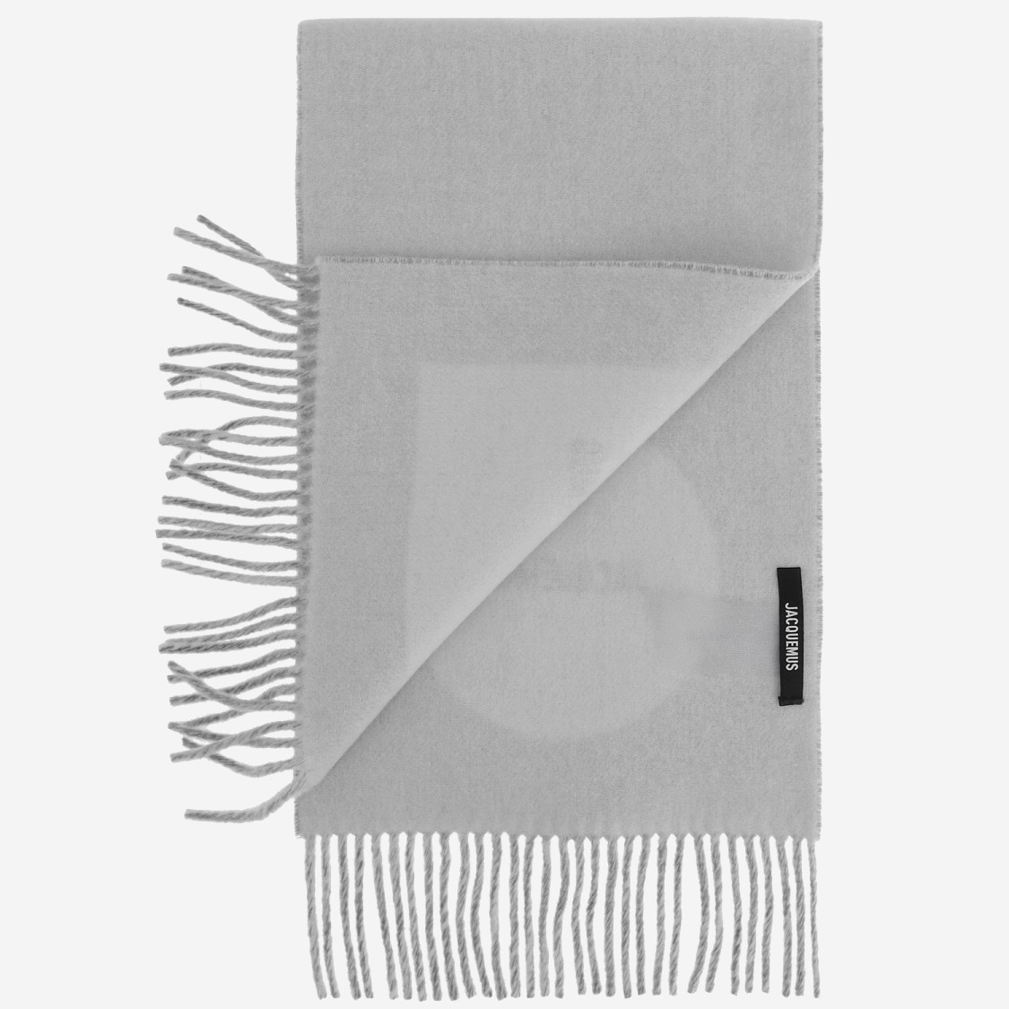 Jacquemus Wool Scarf With Logo In Gray