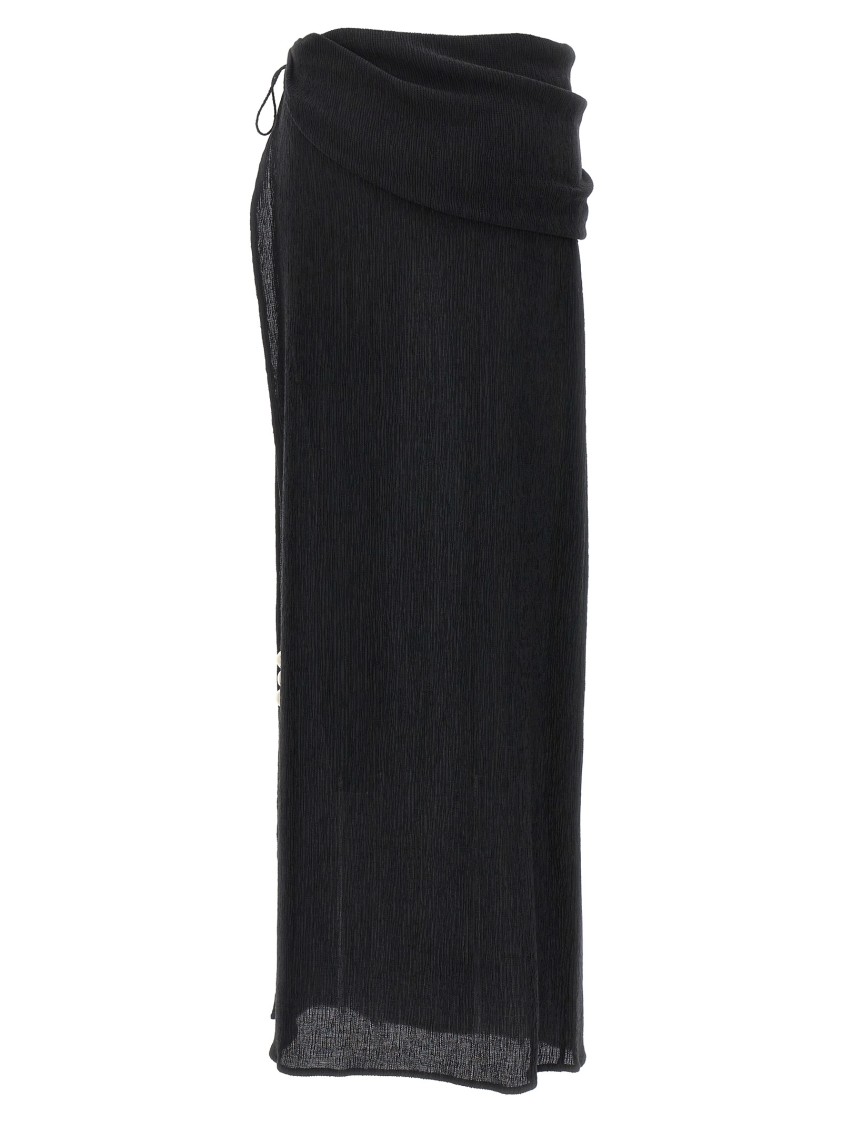 Magda Butrym 03' Long Skirt With Maxi Side Split In Black