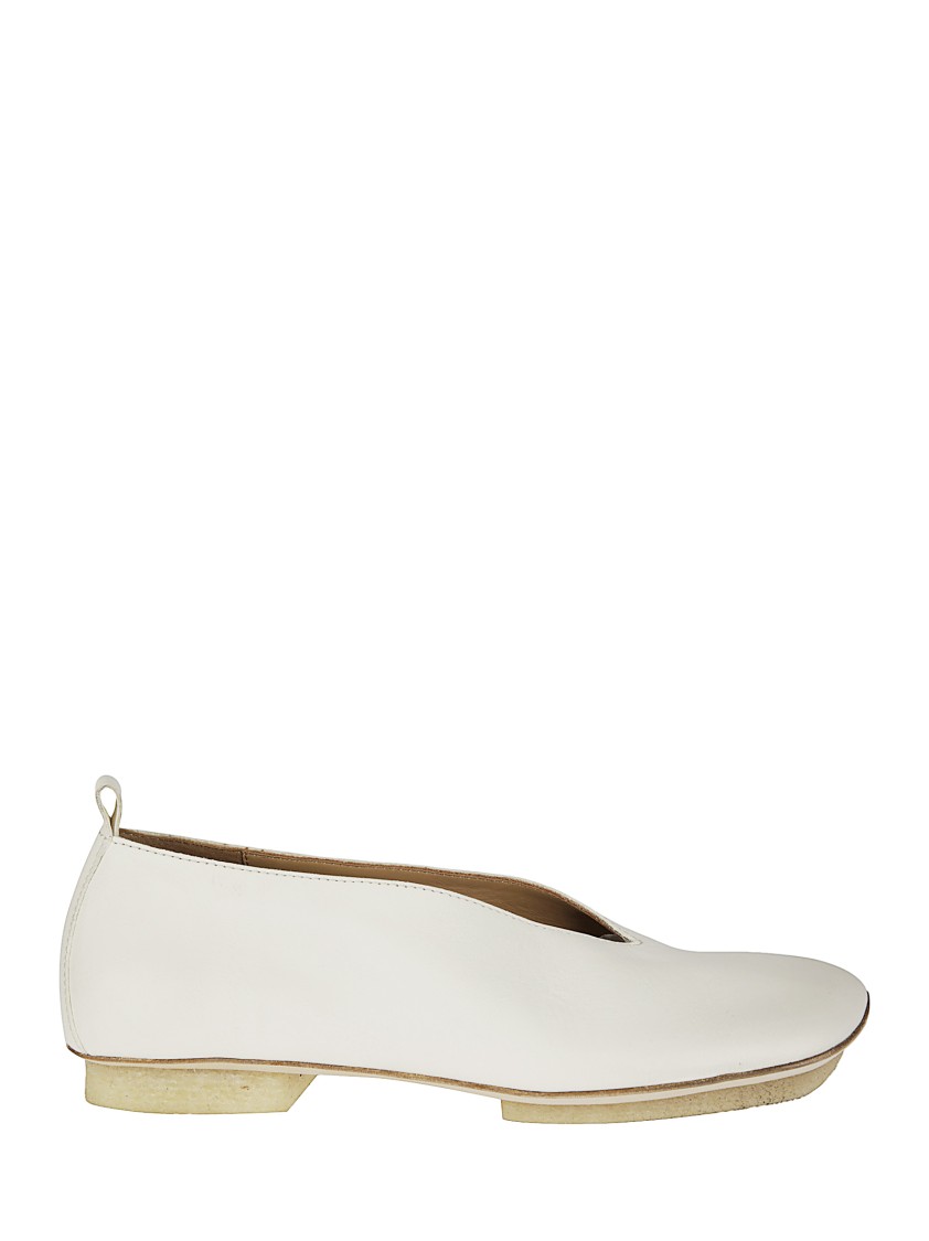 Uma Wang White Leather Ballerina Shoes In Neutral