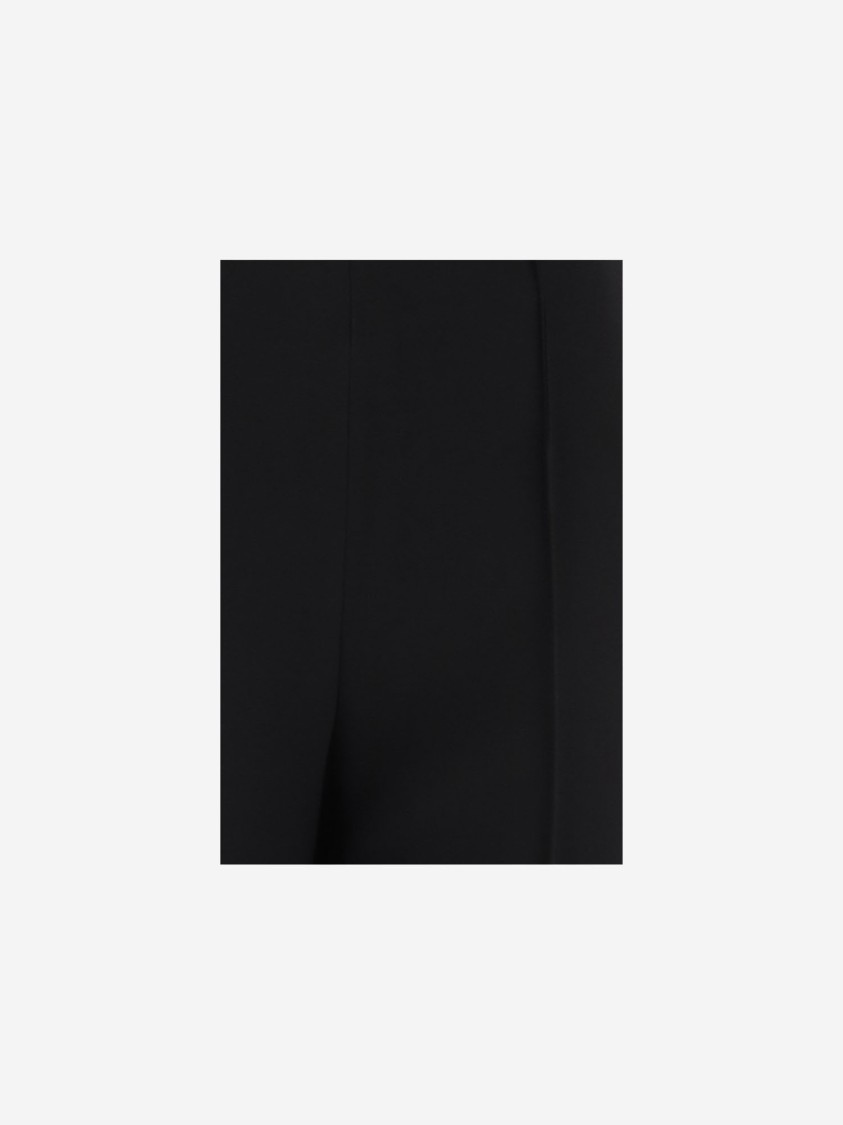 Giorgio Armani Tailored Stretch Viscose Pants With Pleated Detailing In Black