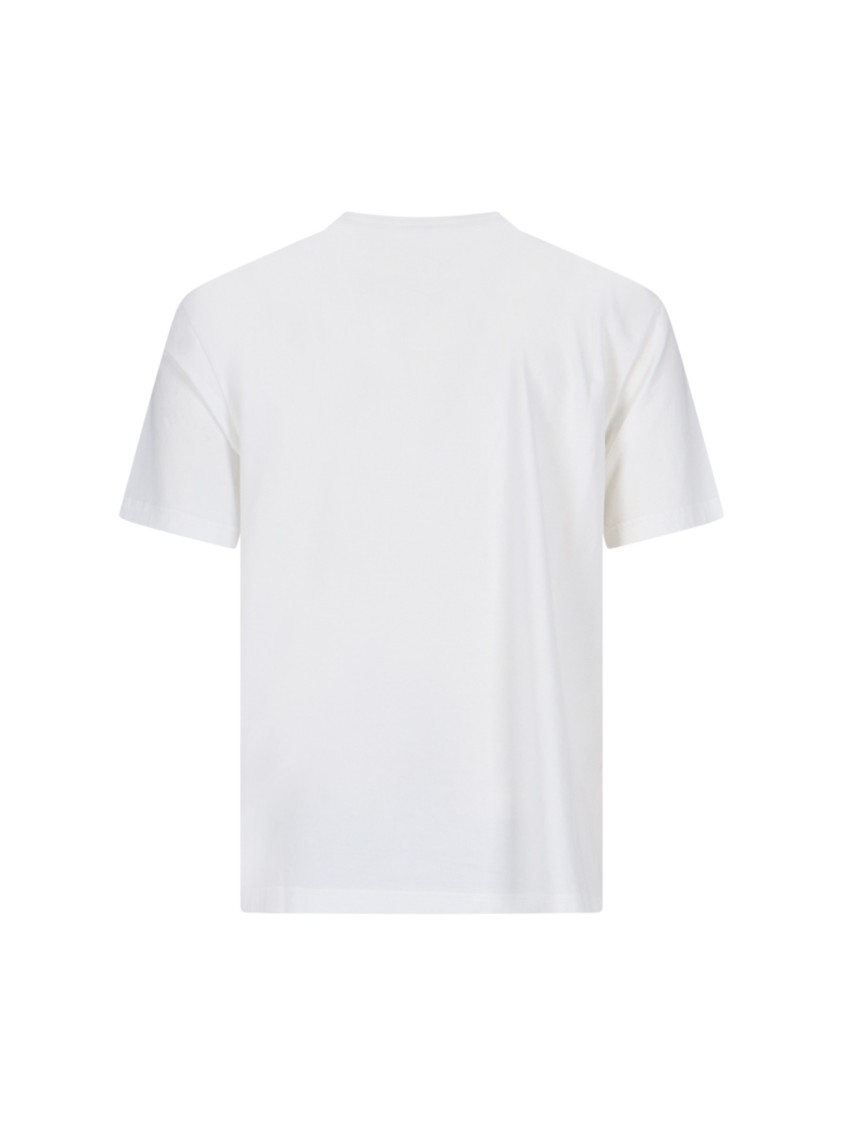 Palm Angels White Short-sleeved T-shirt With Monogram Pa Embroidery