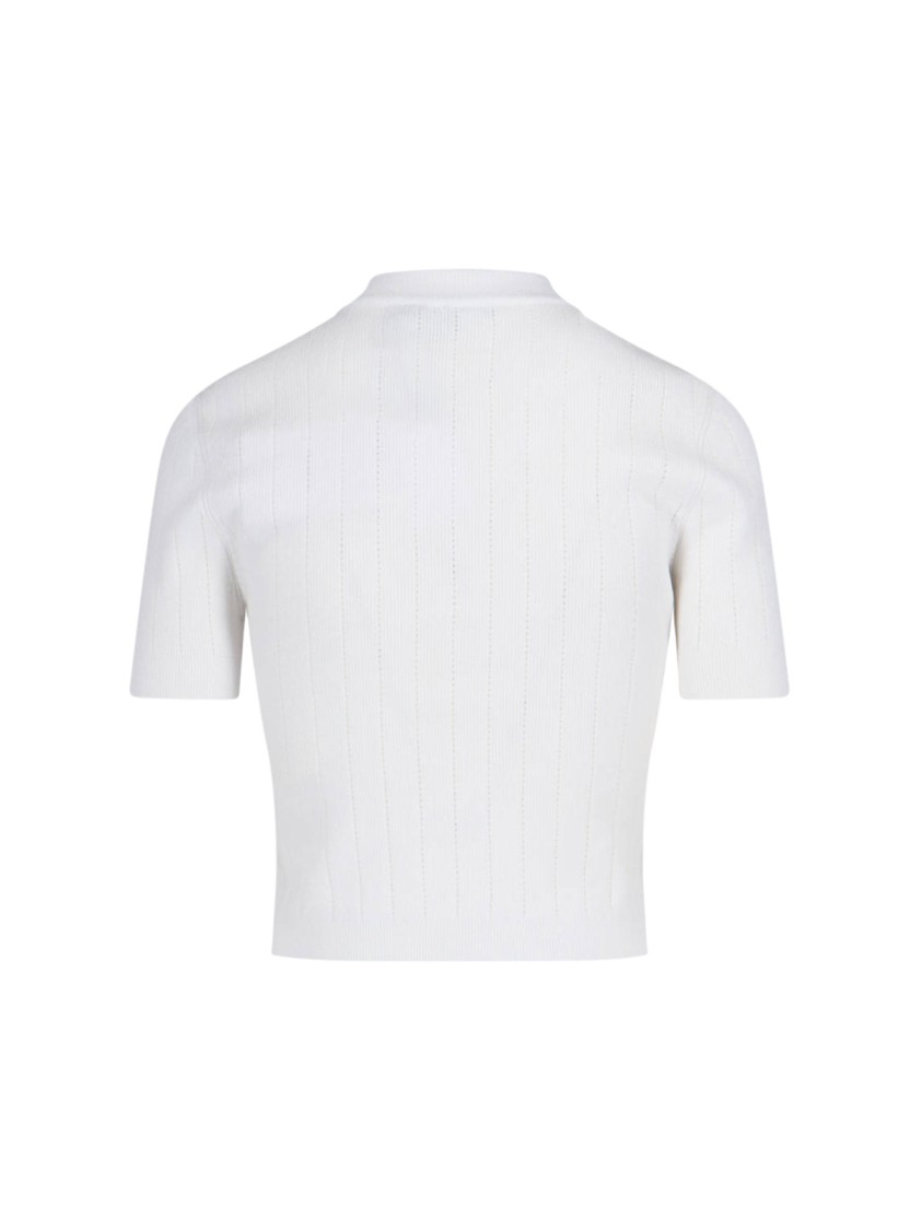 BALMAIN BALMAIN DECORATIVE BUTTON' CARDIGAN – WHITE