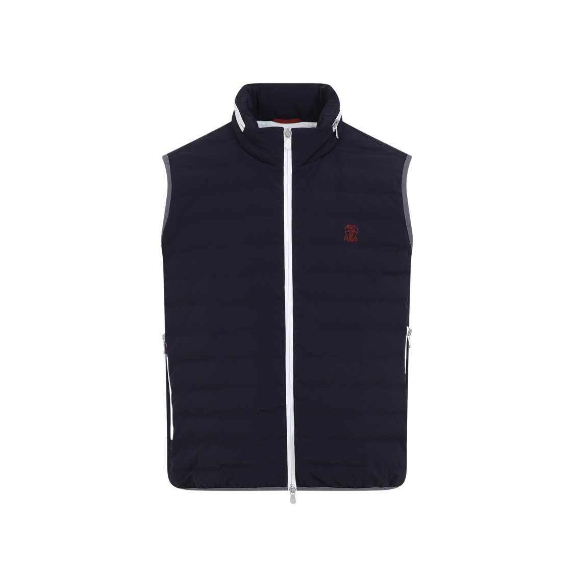 Brunello Cucinelli Padded Vest In Tech Fabric In Blue