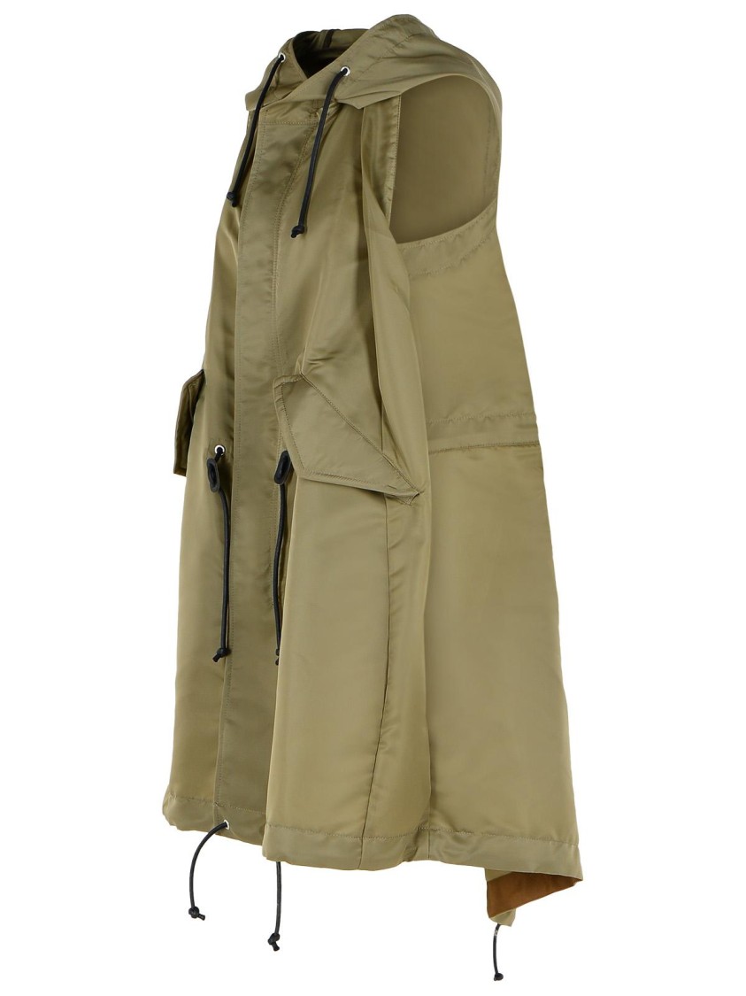 Shop Sacai Green Nylon Vest