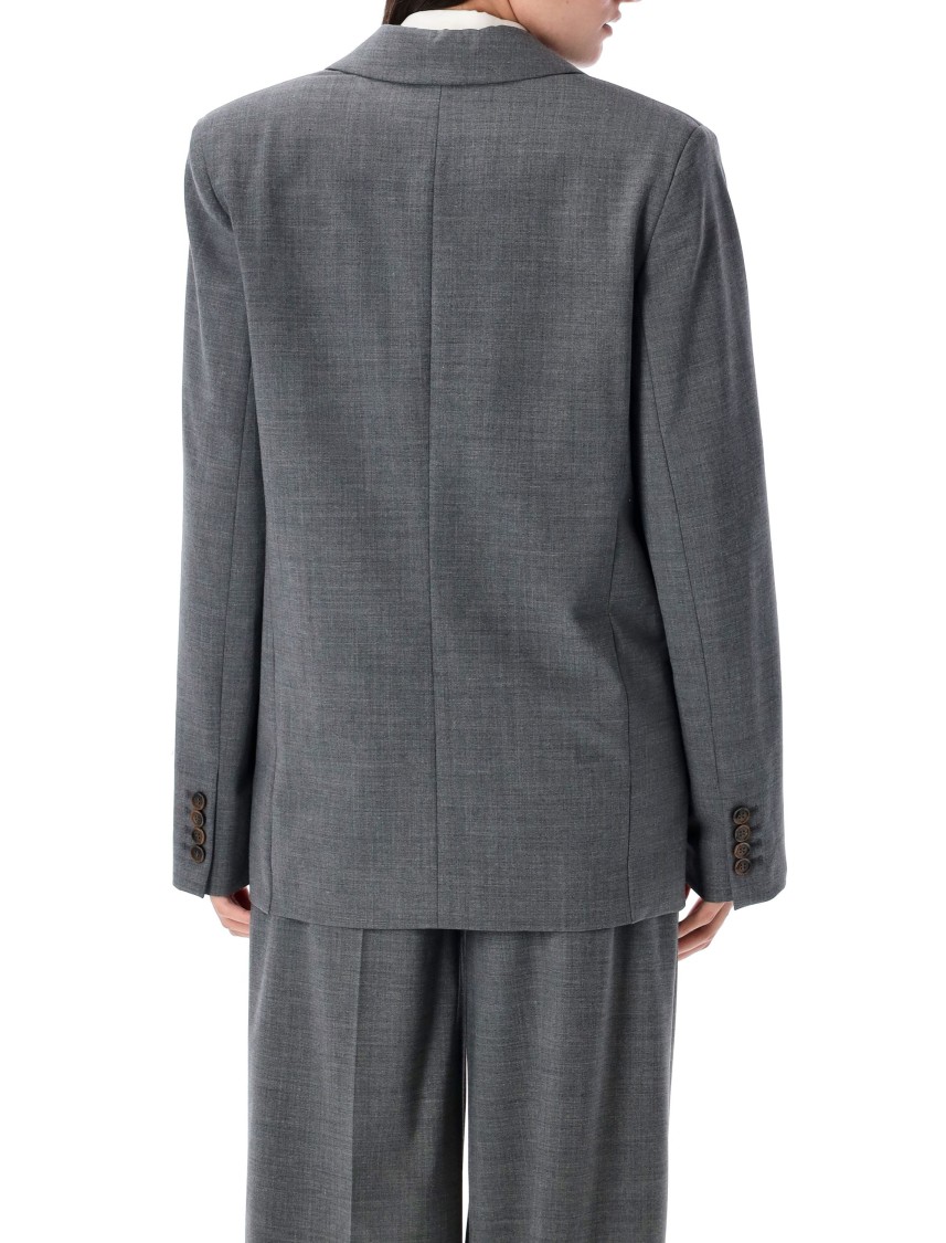 The Garment Double-breasted Blazer With Peaked Lapel In Gray