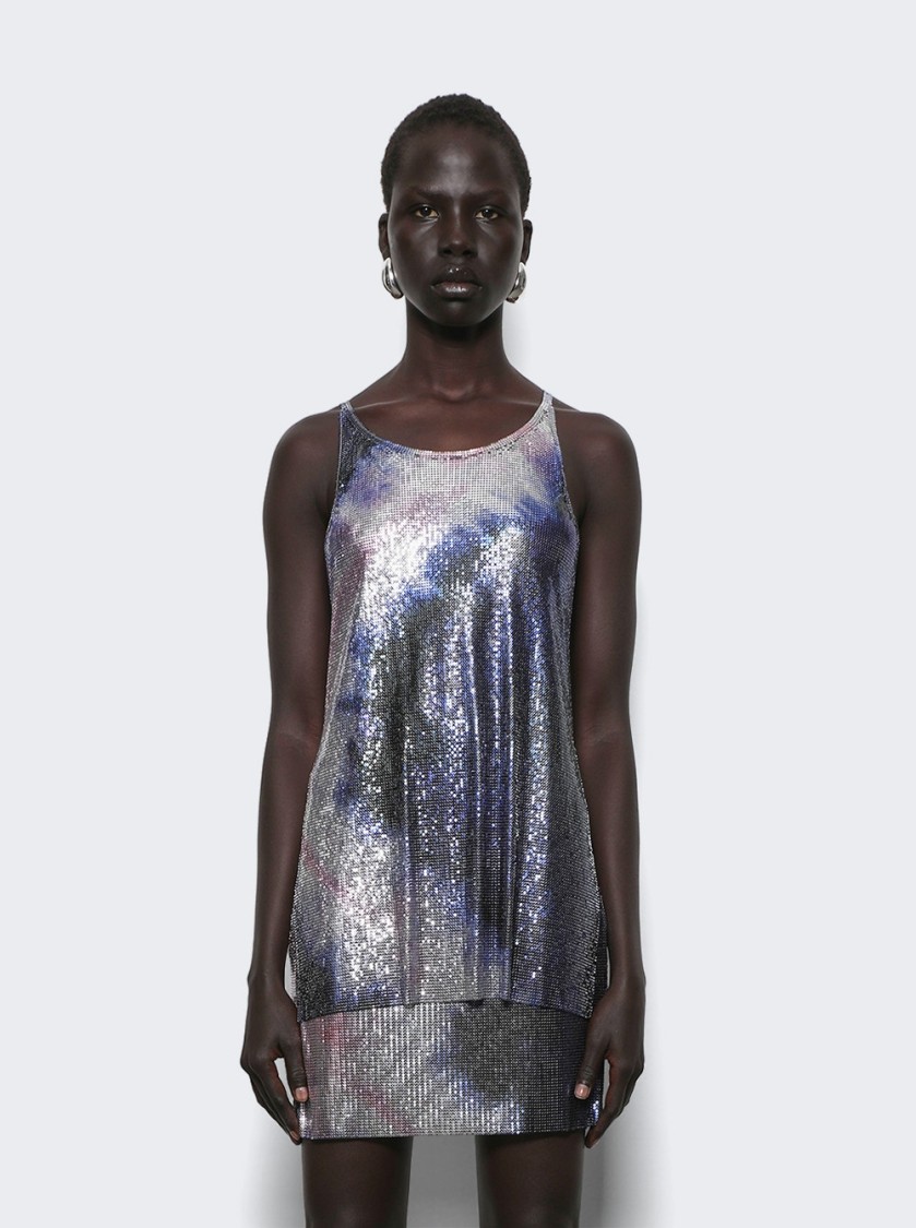 Rabanne Haut Tank Top Tie And Dye Blue In Multi