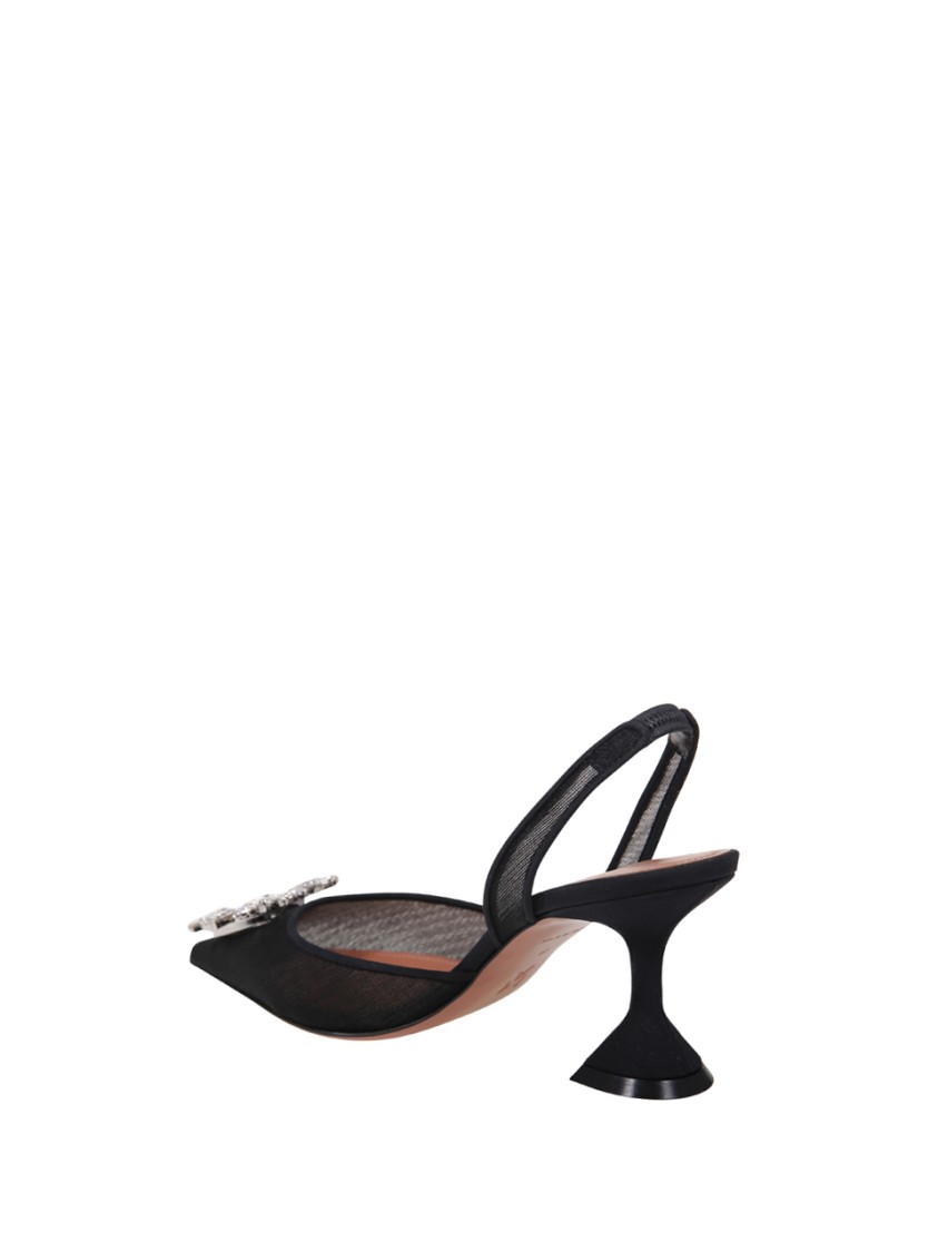 Amina Muaddi Begum 85mm Embellished Slingback Pumps In Black