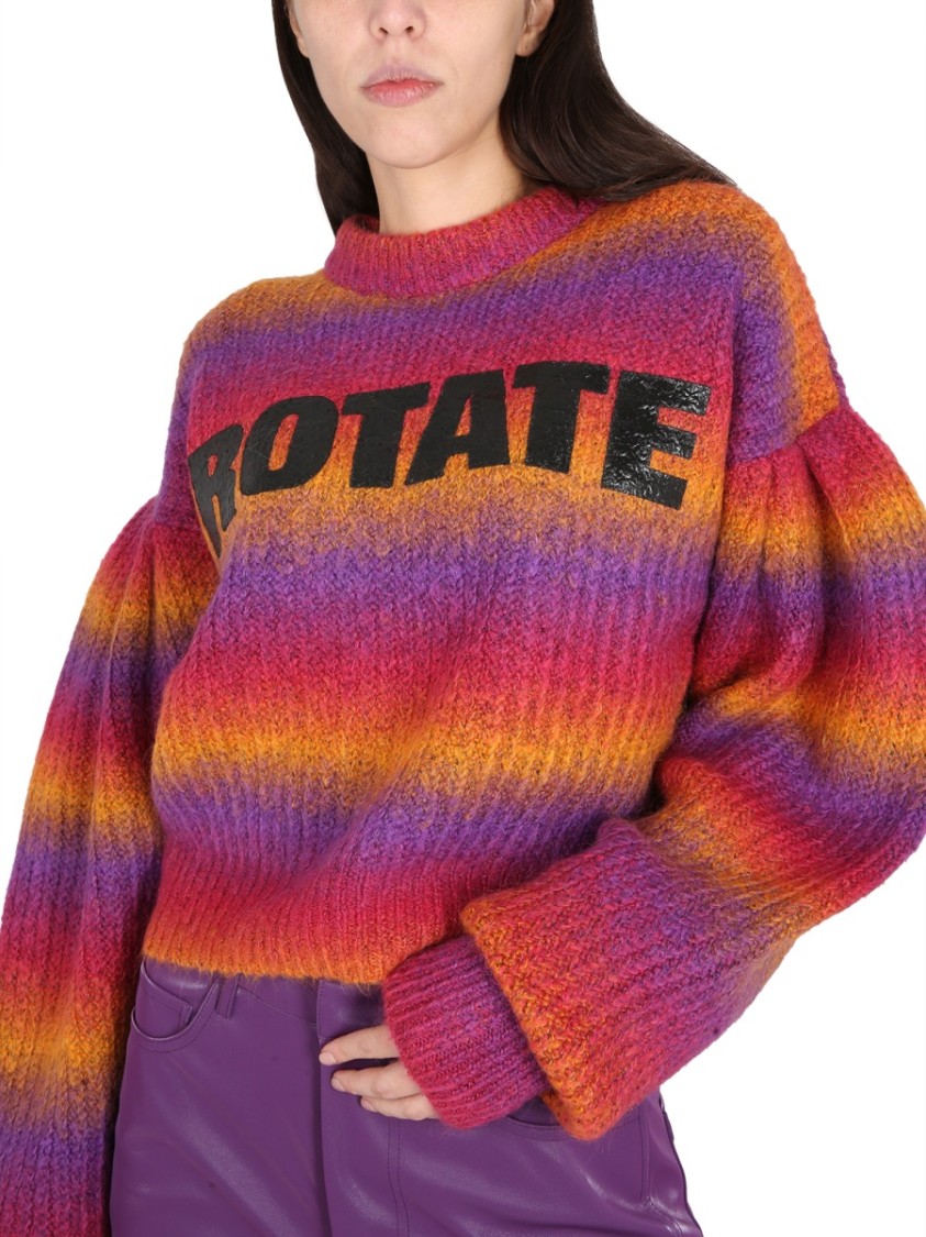 ROTATE BIRGER CHRISTENSEN ROTATE BOLD LOGO INLAY CREWNECK SWEATER