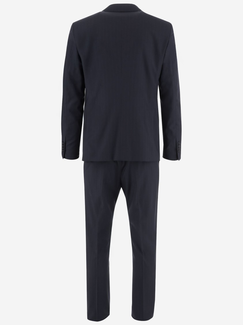 Tagliatore Stretch Wool Suit In Blue