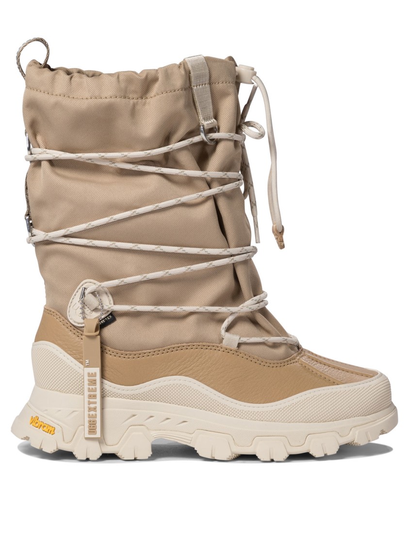 Ugg Sole Ankle Boots With Lace-up Detail In Neutral