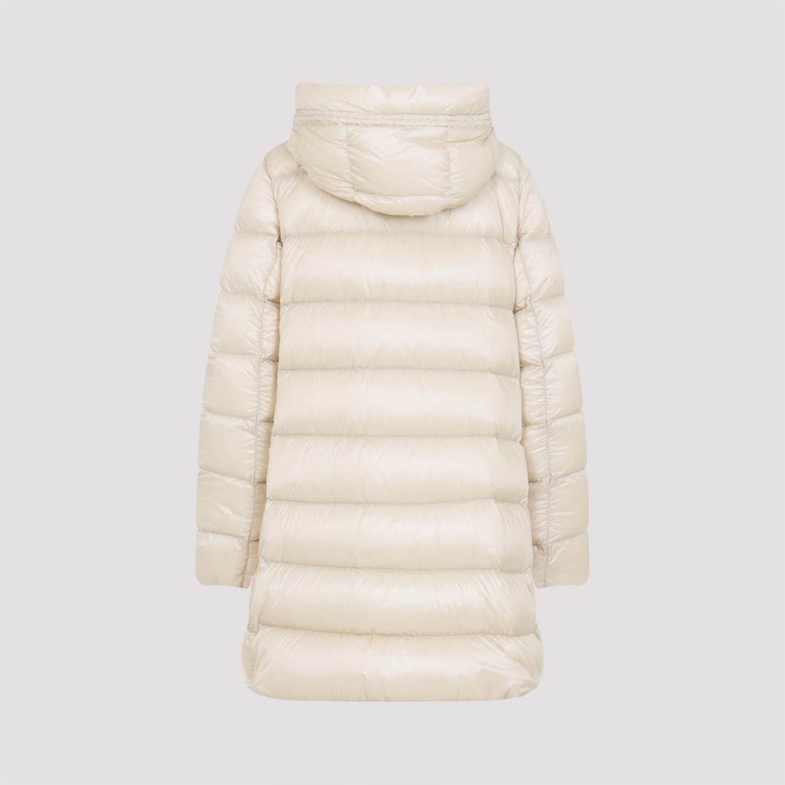 Moncler Suyenne Light Beige Polyamide Long Parka In Neutral