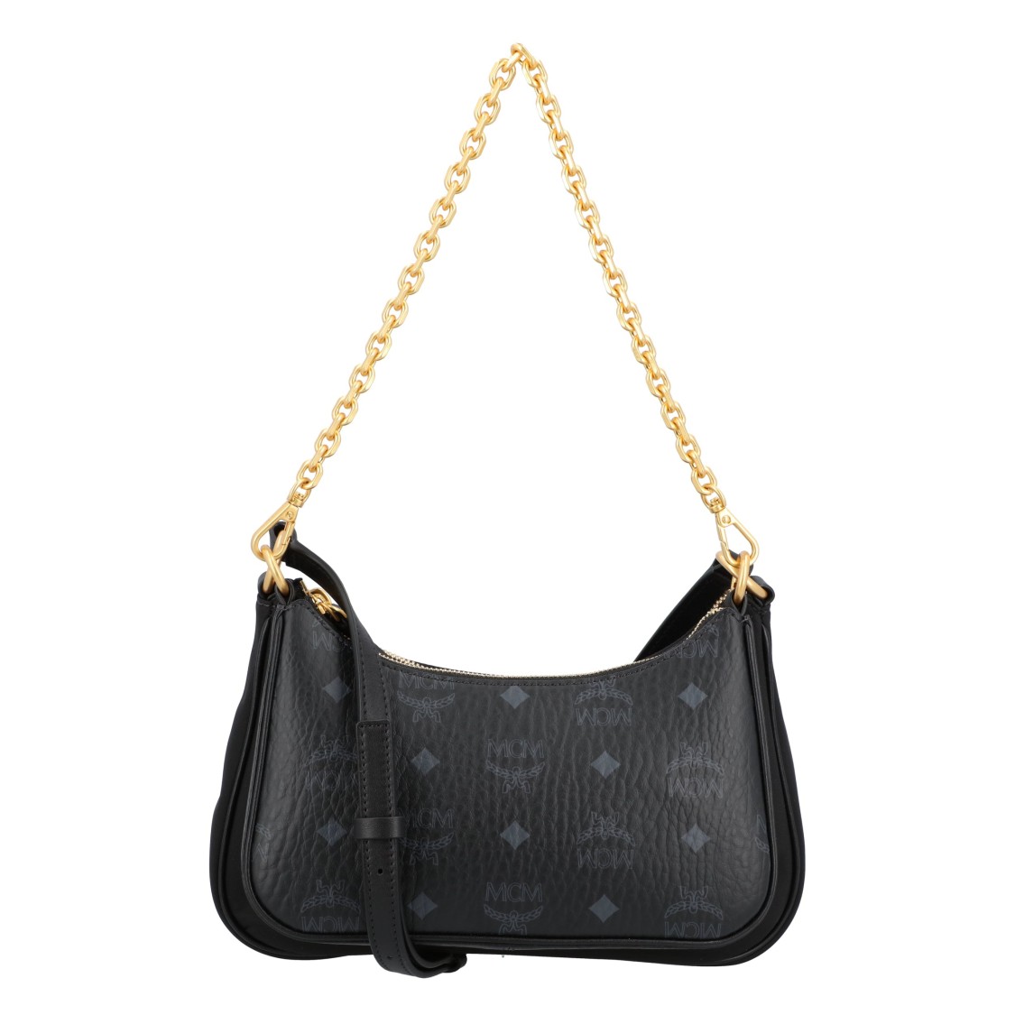 Mcm Aren Duo Hobo In Recycled Nylon And Visetos In Black
