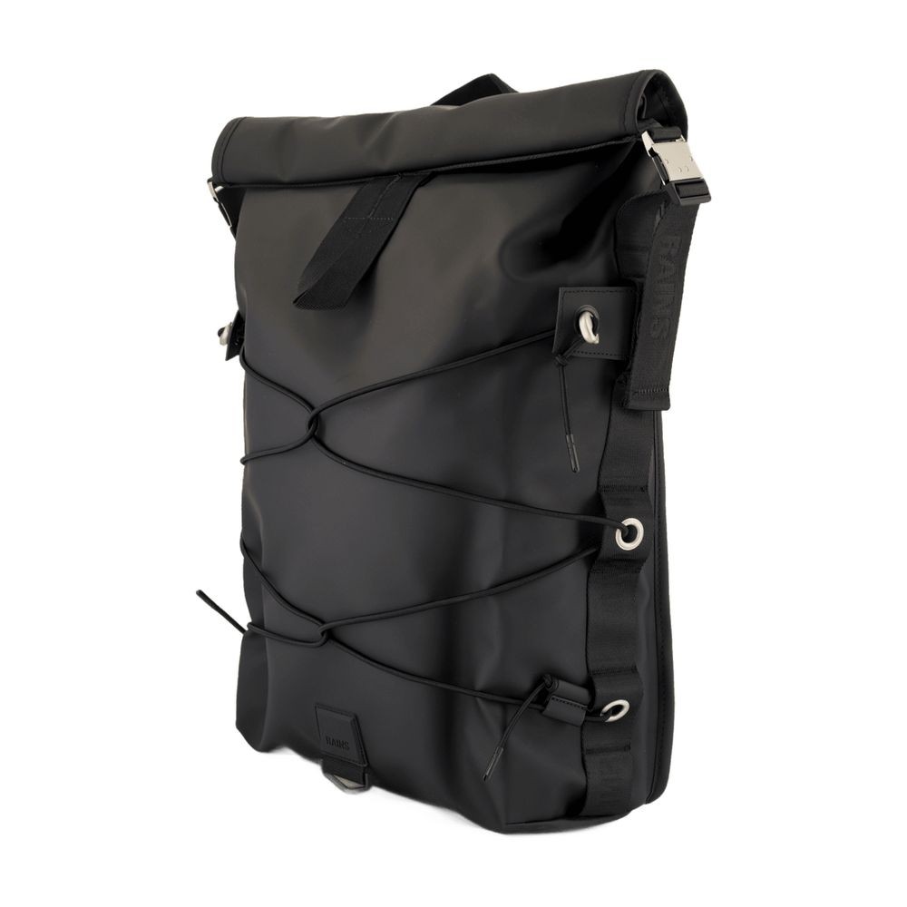 Rains Trail Cord Rolltop Backpack W3 - Synthetic - Black In Black