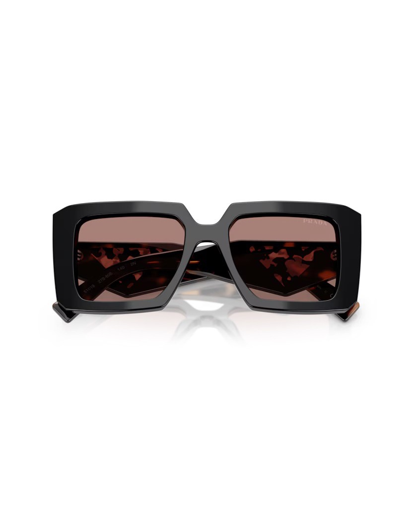 Prada Tortoiseshell-effect Square Sunglasses In Black