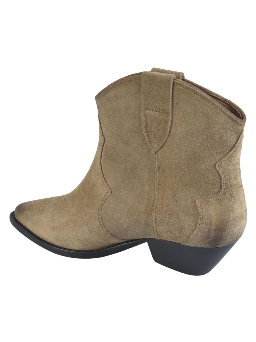 Isabel Marant Taupe Brown Calf Leather Texano Style Boots