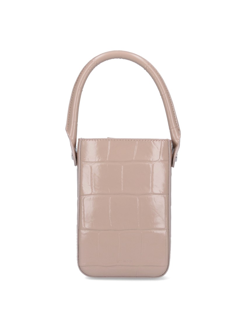 By Far By Far "The Note" Mini Tote Bag  Beige