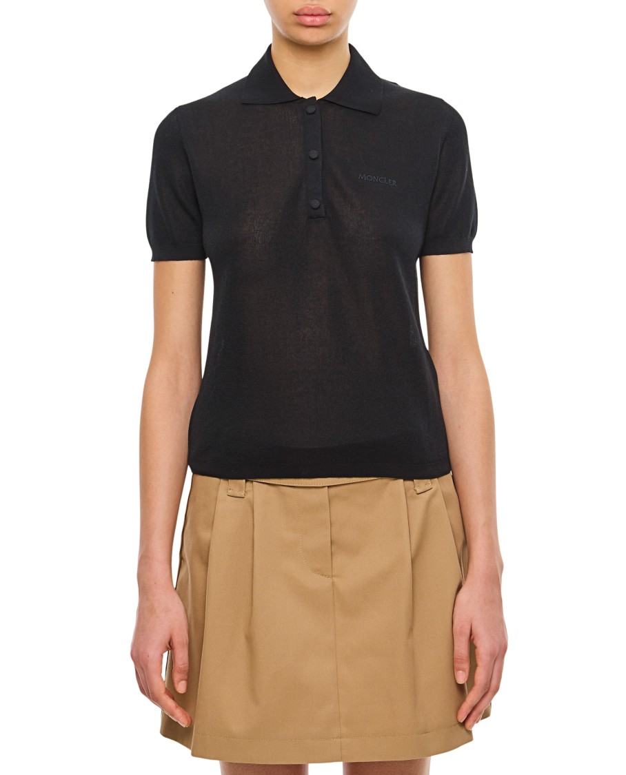 Tシャツ・カットソー Moncler Semi-Transparent Black Polo Shirt Moncler Semi-transparent Black Polo Shirt | ModeSens