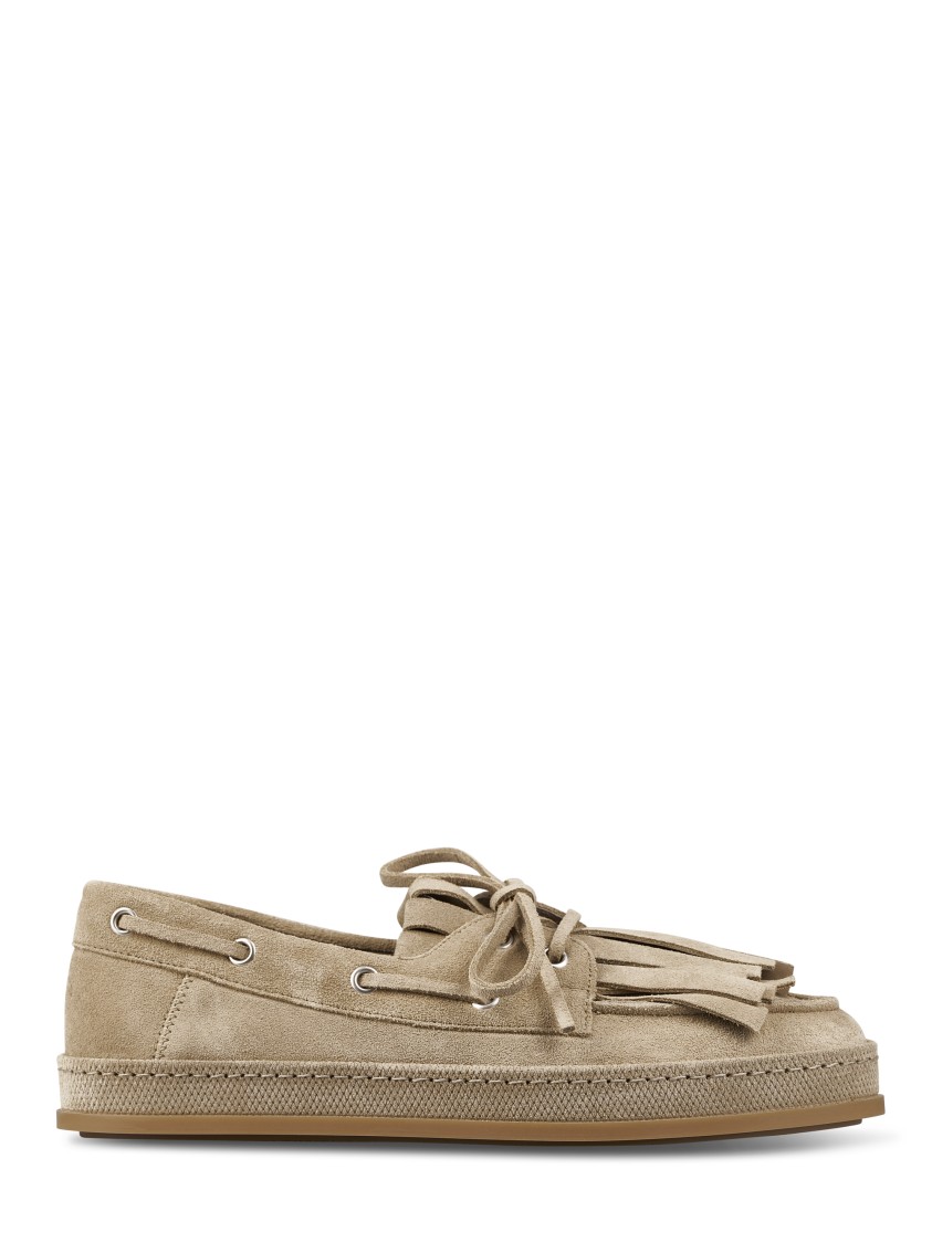 フラットシューズ Hogan Refined Suede Flat Shoes With Lace-Through Detail Hogan Refined Suede Flat Shoes With Lace-through Detail In